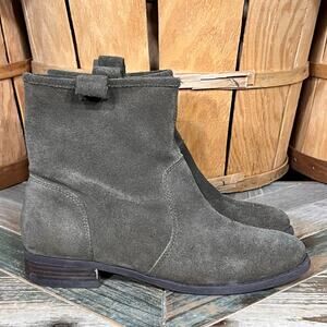 Sole Society Natasha Gray Suede Slouched Chelsea Pull-On Ankle Boots Womens 7